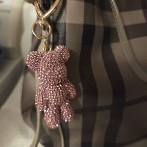Pink Sparkle Bear Keychain